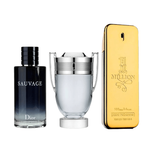3-Piece Men's Fragrance Set: Sauvage, Invictus & 1 Million