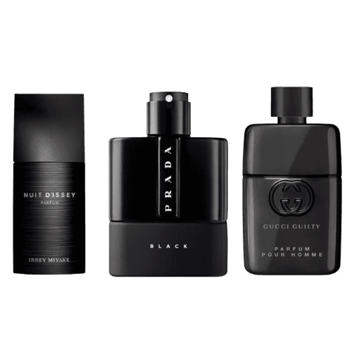 3-Piece Men's Fragrance Set: Issey Miyake Nuit d’Issey, Prada Luna Rossa Black, Gucci Guilty Pour Homme